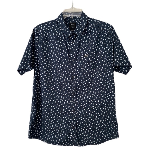 RVCA Other - RVCA Men’s Button Down Shirt Navy with White Ditsy Floral Print Size Medium